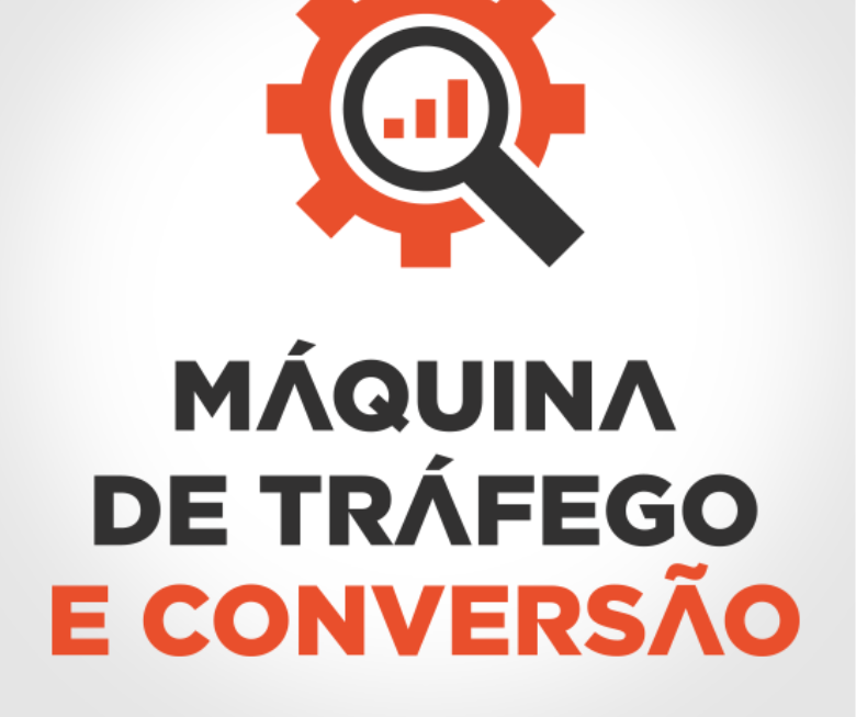 Capa do curso Máquina de Tráfego e Conversão Gianini com ícones de gráficos e vendas