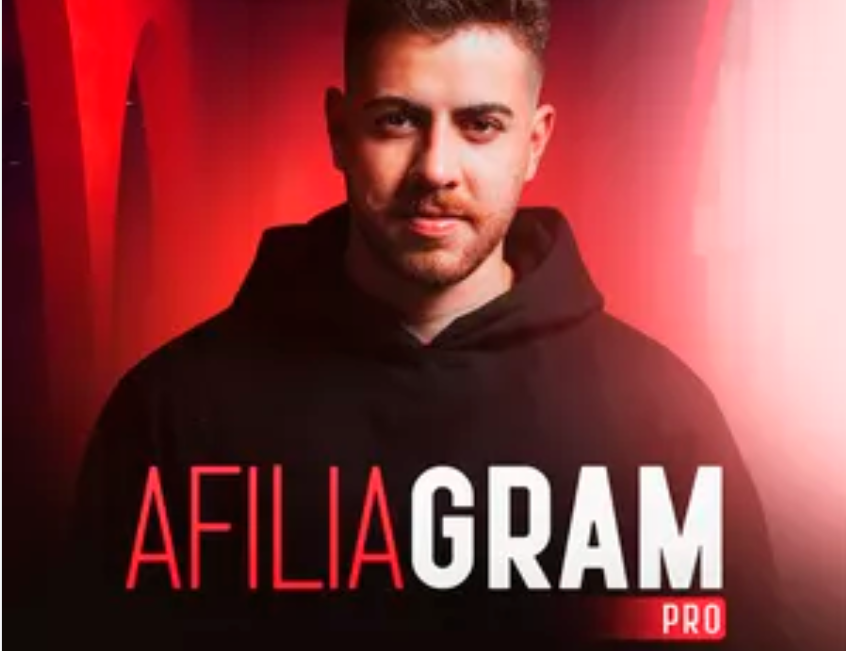 Capa do curso Afiliagram Pro de Lilo Henrique com elementos de marketing digital e vendas.