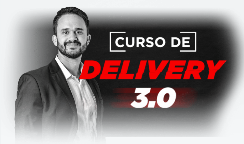 Capa do curso Delivery 3.0 com Fábio Bindes, focado em aumentar vendas e lucro de deliveries.