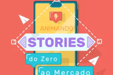 Logo do curso Yogo Motion com elementos de animação de Stories no After Effects