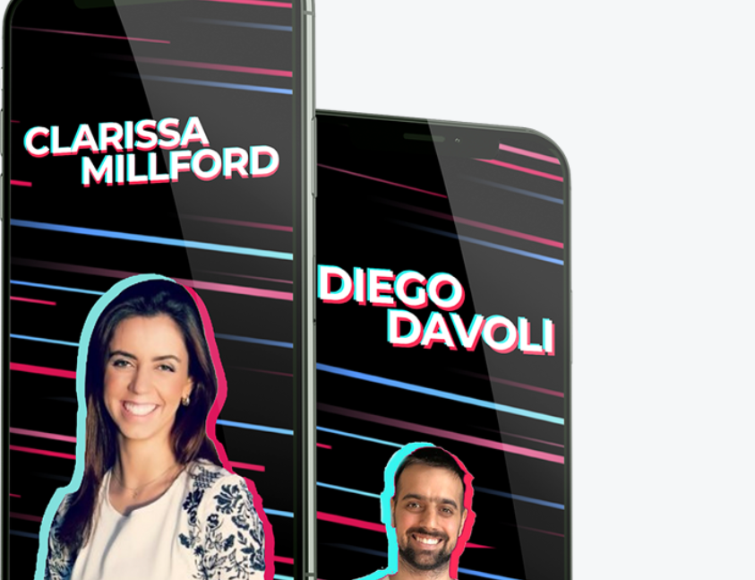 Logo Academia de TikTokers com Diego Dávila e Clarissa Millford em destaque