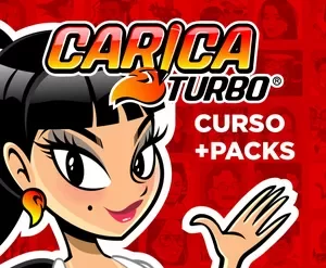 Capa do curso Caricaturbo 2021 Elite com demonstração de caricatura rápida e lucrativa.