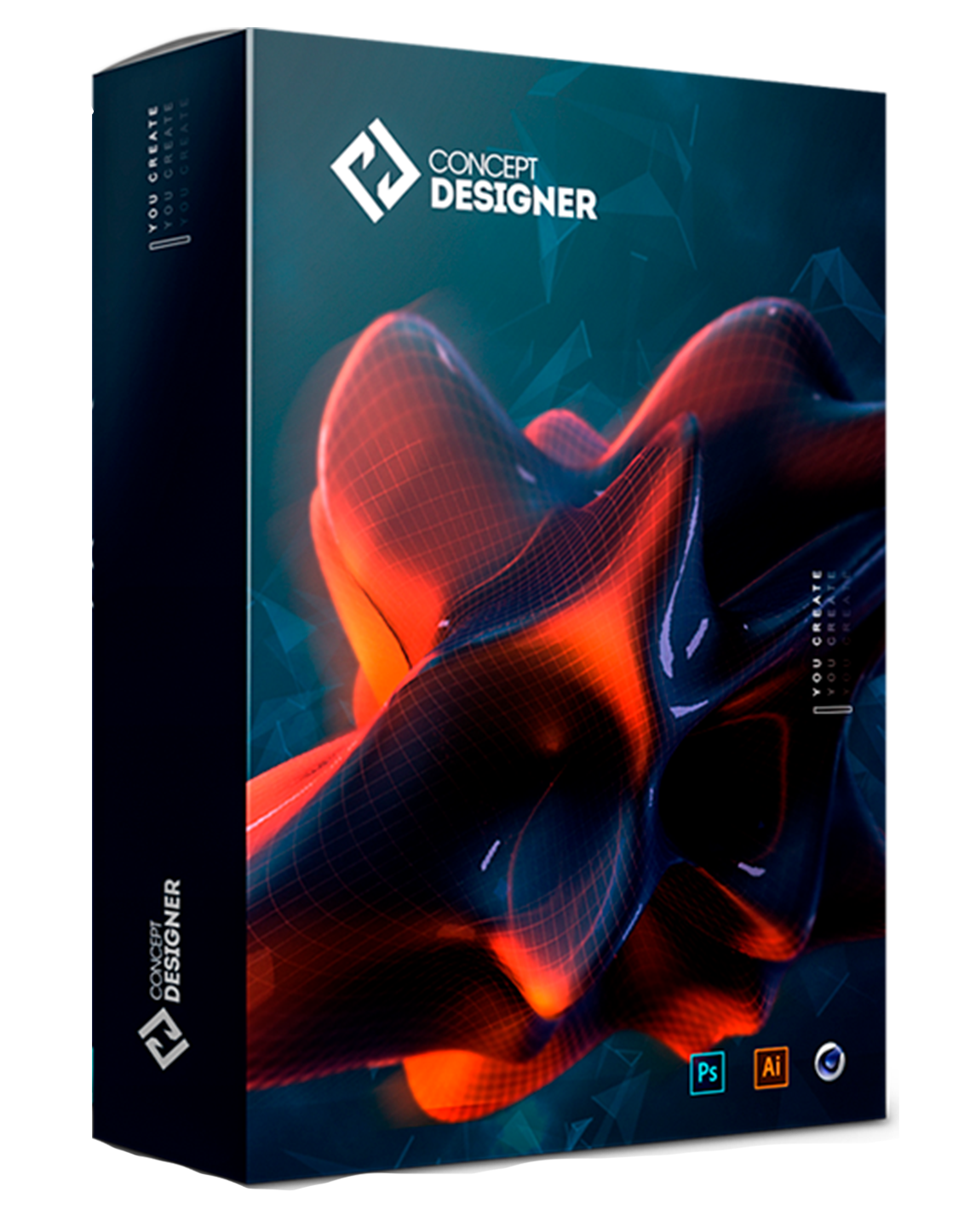 Concept Designer Caio Vinicius ensinando efeitos avançados de iluminação no Photoshop