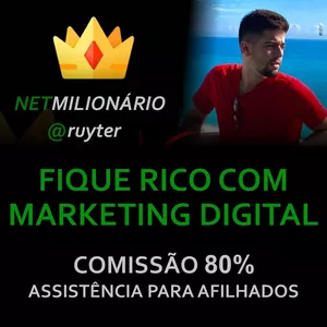 Capa do Curso Net Milionário com logo e título de sucesso financeiro online