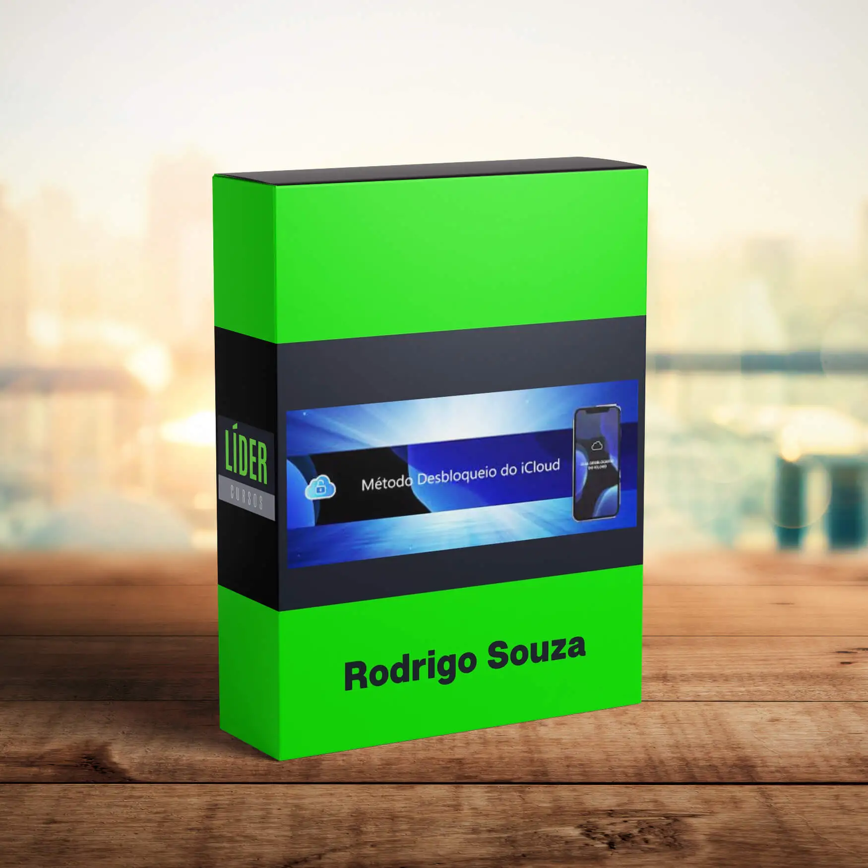 Capa do curso Método Unlock iCloud com logo Apple Robson e ícone de chave