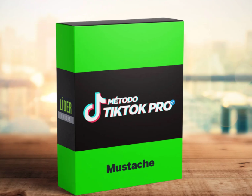 Método TikTok Pro Brazilian Mustache: Captura de Tela do Curso em Laptop