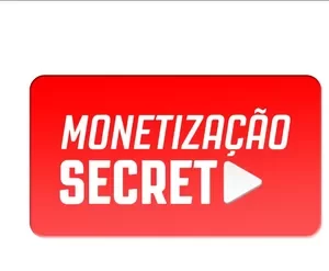 Capa do curso Monetização Secreta de Denis Bai com ícone de YouTube e gráfico de crescimento