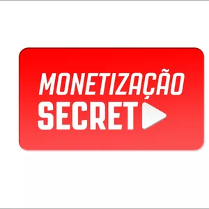 Capa do curso Monetização Secreta de Denis Bai com ícone de YouTube e gráfico de crescimento