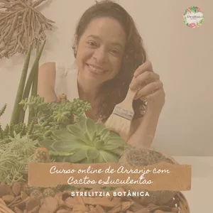 Curso online de arranjos com suculentas, com foco em negócio e lucros.