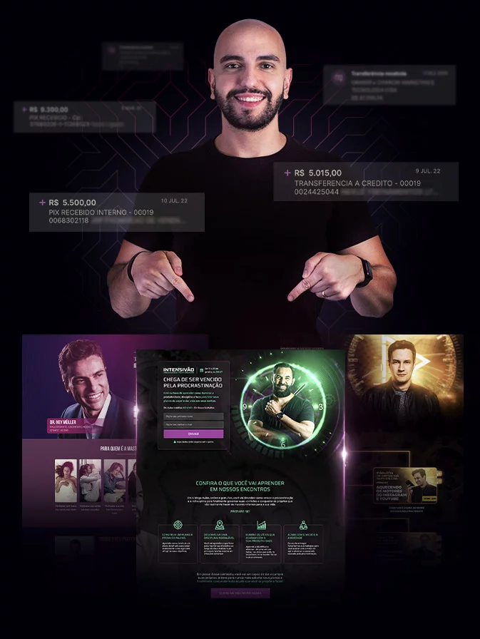 Othon Ciparoni com landing page de alta conversão para lançamentos digitais