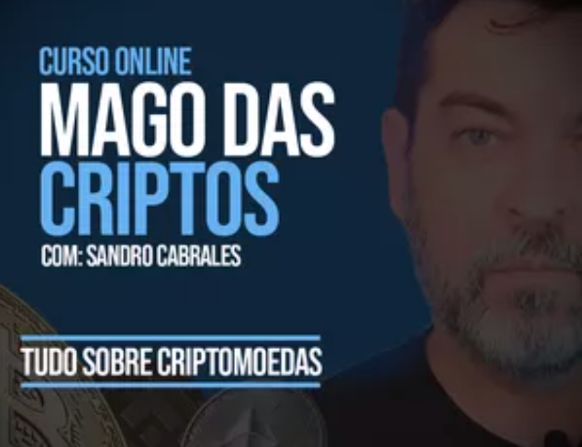 Capa do curso Mago das Criptos com Sandro Cabrales, especialista em criptomoedas e análise gráfica