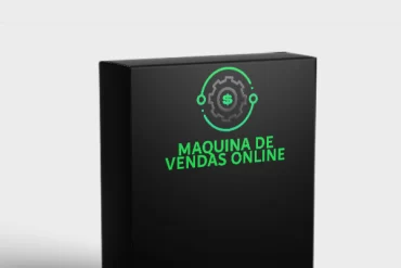 Capa do curso Máquina de Vendas Online Gestor Milionário com ícones de dinheiro e gráficos de crescimento.