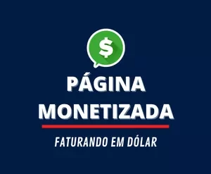 Capa do curso Página Monetizada de Leandro Silva com símbolo de dinheiro e gráfico ascendente.