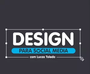 Estudante criando design para social media no Photoshop, curso Lucas Toledo