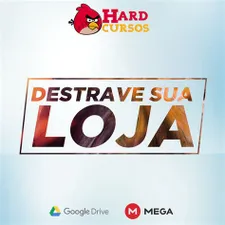 Capas de cursos digitais sobre vendas online e empreendedorismo com o logo "Destrave Sua Loja João Alberto"