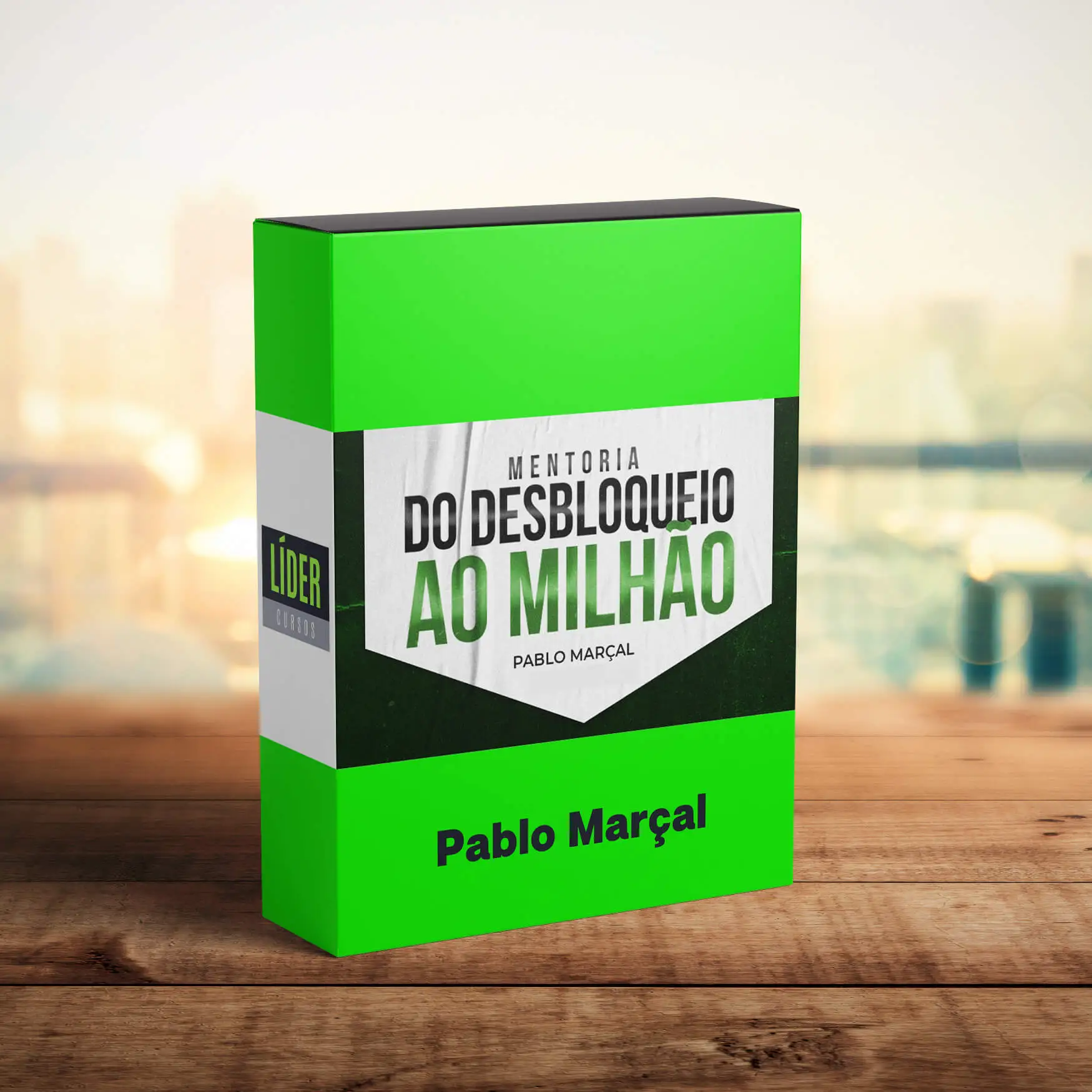 Capa da Mentoria Desbloqueio ao Milhão Pablo Marçal com elementos de prosperidade e sucesso digital.