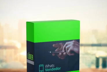 Capa do curso Whats Vendedor com ícone do WhatsApp e gráfico de vendas ascendente.