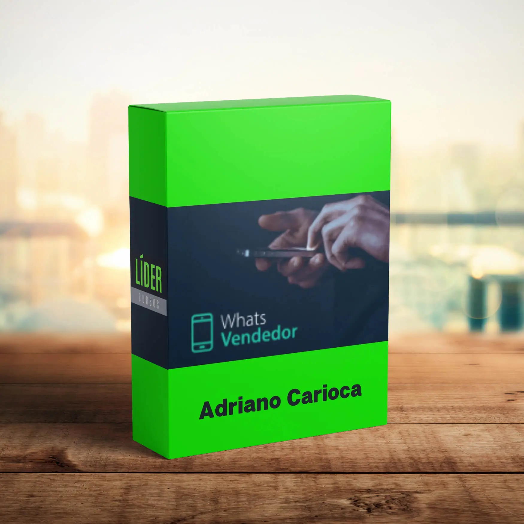 Capa do curso Whats Vendedor com ícone do WhatsApp e gráfico de vendas ascendente.