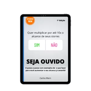 Capa do curso Stories 10x SEJA OUVIDO com ícone de gráfico de crescimento e megafone