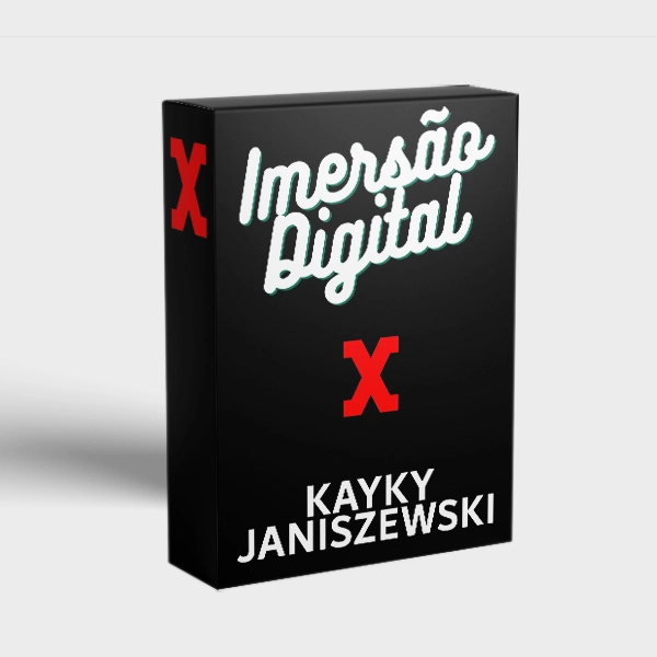 Capa do curso Imersão Contingência e Close Friends com Kayky Janiszewski, focando em marketing digital, Facebook Ads e funis de venda.