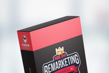 Micha Menezes, autor do curso Rei do Remarketing, em uma sala de reunião moderna, com gráficos de crescimento e símbolos de engajamento digital ao fundo.