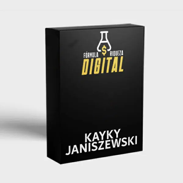 Fórmula Riqueza Digital Kayky Janiszewski - Logotipo do Curso e Jovem Empreendedor Bem-Sucedido
