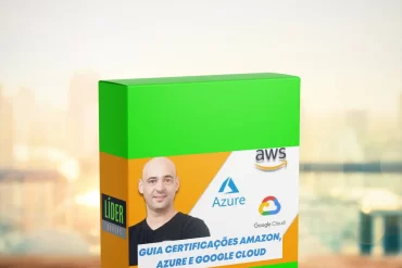 Logo Amazon AWS, Microsoft Azure e Google Cloud Platform com ícones de nuvem