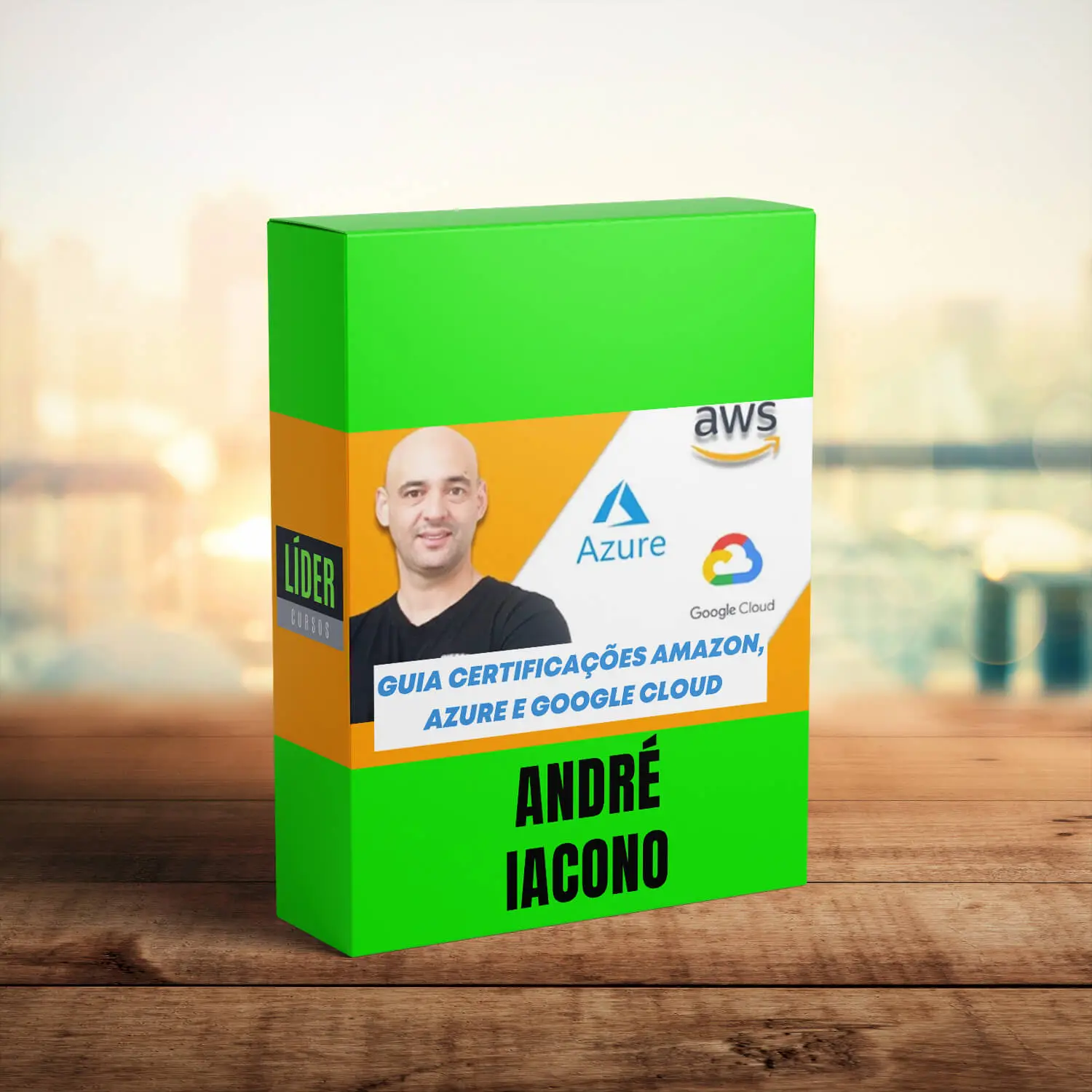 Logo Amazon AWS, Microsoft Azure e Google Cloud Platform com ícones de nuvem