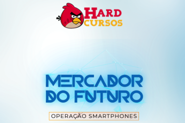 Capas de cursos digitais sobre operação de smartphones e vendas online no computador.