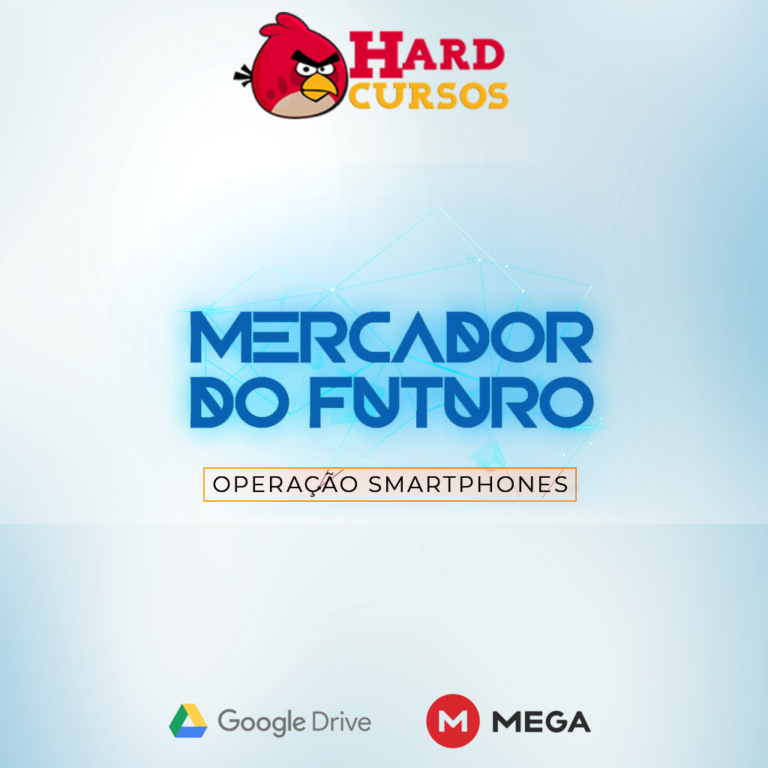 Capas de cursos digitais sobre operação de smartphones e vendas online no computador.