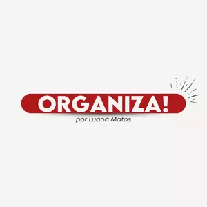 Capa do curso Organiza! de Luana Matos com título em destaque e elementos de organização.