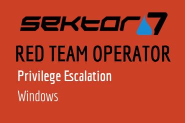 Capista do curso Sektor7 RED TEAM Operator com tema de hacking ético e cibersegurança