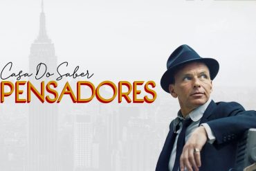Capa do curso Casa do Saber - Os Pensadores em formato digital, destacando o título e a arte inspirada em figuras históricas da filosofia.
