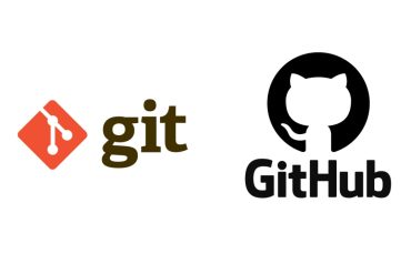 Estudante focado em tela de computador com código Git e GitHub