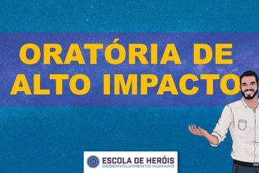 Homem apresentando discurso com confiança em palco, curso Oratória de Alto Impacto Diogo Hudson