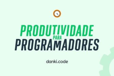 Programador focado trabalhando em código, com ícones de produtividade ao redor.