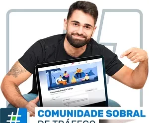 Pedro Sobral ensinando sobre tráfego pago na Comunidade Sobral de Tráfego 2022