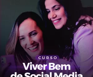 Capa do curso Viver Bem de Social Media Amigas do Marketing com foco em download.