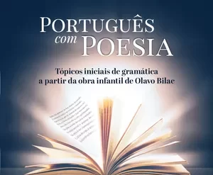 Capa do curso Português com Poesia de Lorena Miranda, mostrando livros e poemas.