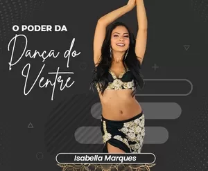 Isabella Marques ensinando passo de dança do ventre com energia positiva