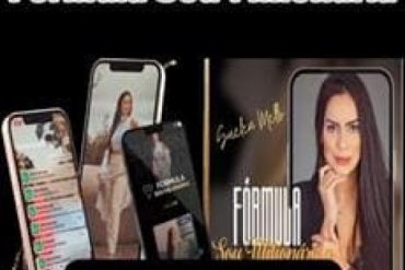 Mulher feliz trabalhando com celular, representando o curso Fórmula Sou Milionária de Suellen Melo