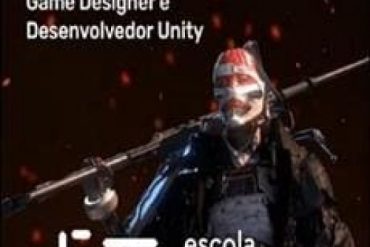 Capa do curso Game Designer e Desenvolvedor Unity EBAC 2022 com logo da Unity e elementos de jogos