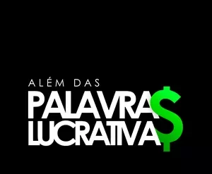 Imagem de Roberta Santos lecionando o curso Além das Palavras Lucrativas com elementos gráficos de sucesso e vendas.