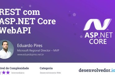 Desenvolvedor programando API RESTful com ASP.NET Core WebAPI em laptop moderno