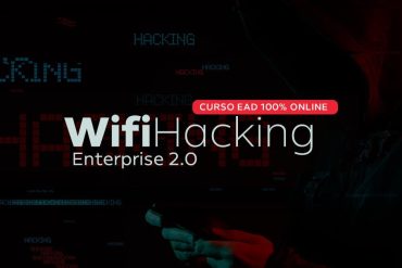 Capas do curso WiFi Hacking Enterprise 2.0 DESEC Security com ícones de segurança e rede Wi-Fi