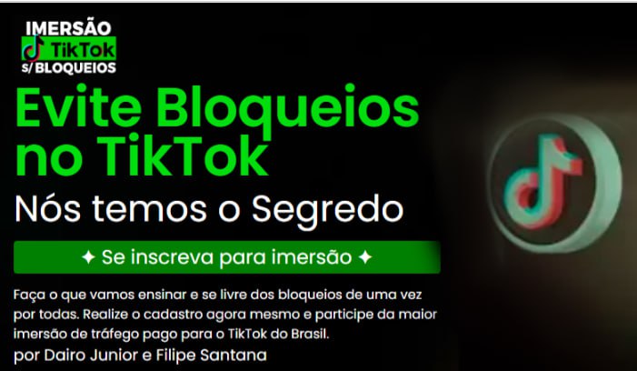 Imagem do curso Imersão TikTok Ads Sem Bloqueio por Felipe Santana e Dairo Jr