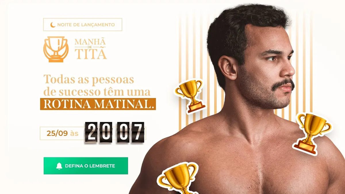 Capa do curso Manhã de Titã de Lucas Maia Maciel com foco em produtividade matinal
