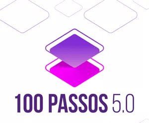 Capa do curso 100 Passos 5.0 de Valeska Bruzzi com logo de marketing digital e Instagram