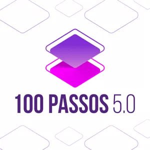 Capa do curso 100 Passos 5.0 de Valeska Bruzzi com logo de marketing digital e Instagram
