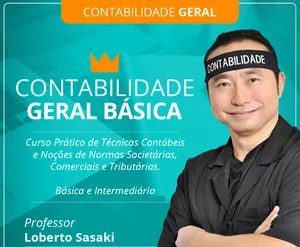 Professor Loberto Sasaki ensinando Contabilidade Geral Básica em curso online
